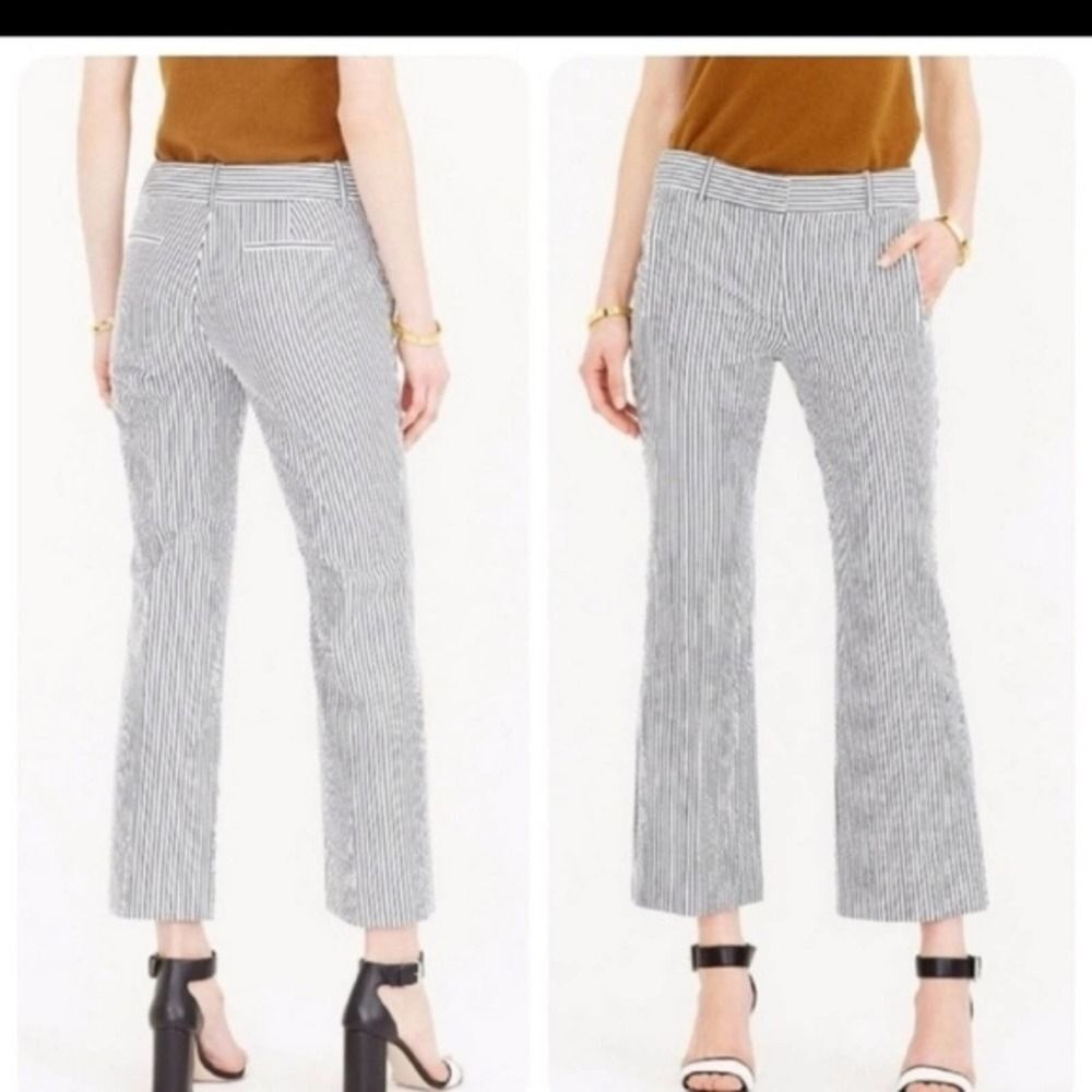 J Crew Teddie Seersucker Sailor Flared Pants 4